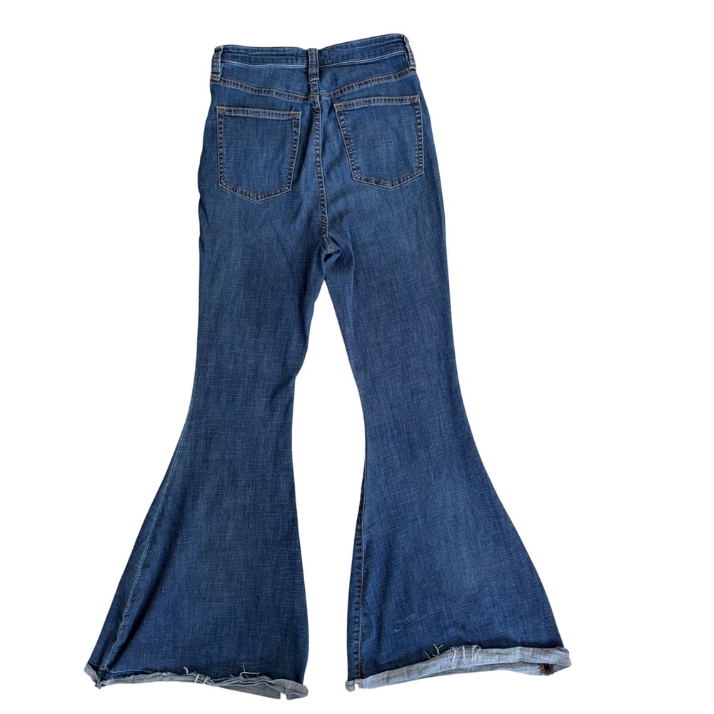 Free People Irreplacable Flare Jeans 29 Boho Blue High Rise Bell Bottom Denim - Picture 6 of 9